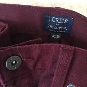 Burgundy J. Crew ribbed pants